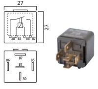 MINI CONTACT MAKE RELAY 12V 30A 5-POLE (1PC)