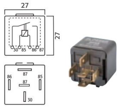 MINI CONTACT MAAK RELAIS 12V 40A 5-POLIG (1ST)