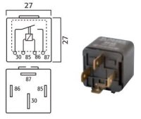 MINI CONTACT MAKE RELAY 24V 20A 4-POLE (1PCS)