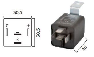 RELAIS DE FEU CLIGNOTANT 12V 2 / 4X21W SAE STANDARD 4 PÔLES (1PC)