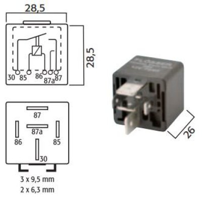 HIGH POWER MAKE RELAY 12V 70/60A (1PCS)