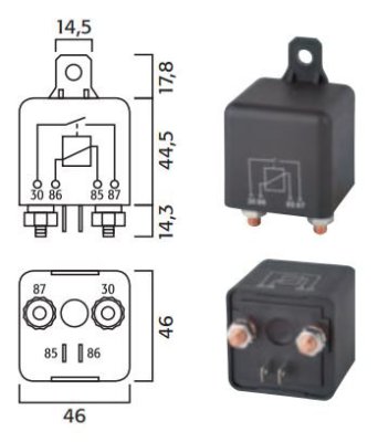 HOOG VERMOGEN MAAK RELAIS 12V 70A (1ST)