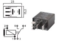 MICRO CHANGEOVER RELAY 12V 15/25A WITH RESISTOR (1PCS)