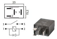 MICRO CONTACT MAKE RELAY 24V 10A WITH DIODE (1PCS)