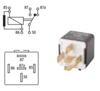 MINI RELAY 12V 20/30A WITH RESISTOR 5-PIN (1PCS)