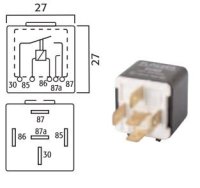 MINI CHANGE OVER RELAY 12V 30/40A 5-POLE (1PCS)