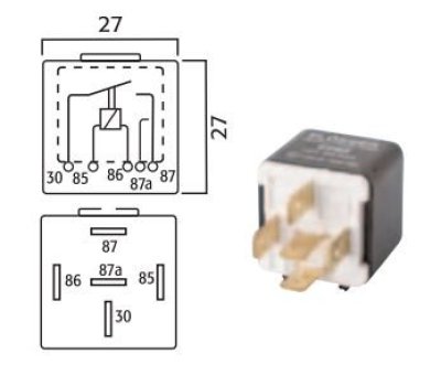 MINI RELAY 24V 20/30A 5-POLE (1PCS)