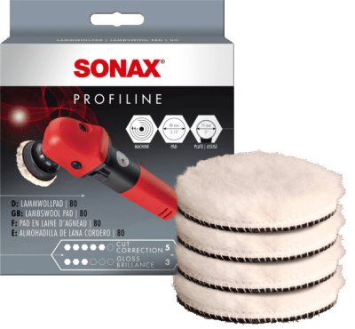 SONAX Profiline Lambswool Pad Medium Ø80 (4pcs)