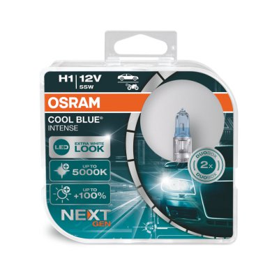 OSRAM Cool Blue Intense Next Gen H1, Extra White, 64150cbn-hcb Set