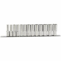 DRAPER 1/2" (12.5mm) Long English Socket Set, Inch Sizes, 13 Pieces