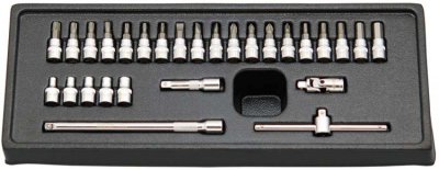 CUSTOR 1/4" (6,3mm) Torx Bitdop, Inbus Bitdop En E-torx Set, 28-delig, S-module | Csb02028s