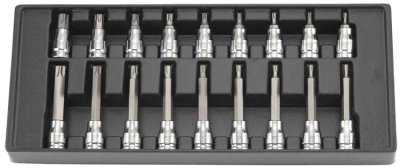 CUSTOR 1/2" (12,5mm) Socket set Torx, 18-piece