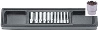 CUSTOR 1/4" (6,3mm) Socket Set Long 12-sided, 11-piece