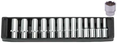 CUSTOR 1/2" (12,5mm) Twaalfkant Doppenset Lang,10-24mm, 77mm, 13-delig, S-module | Css04013s