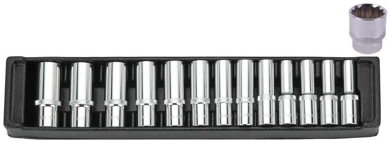 CUSTOR 1/2" (12,5mm) Doppenset Lang 12-kant, 13-delig