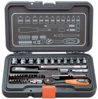 CUSTOR 1/4" (6,3mm) Socket Set, 37 Pieces