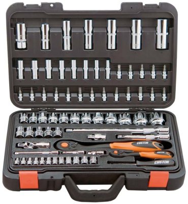 CUSTOR 1/4" (6.3mm) + 1/2" (12.5mm) socket set, 72 pieces