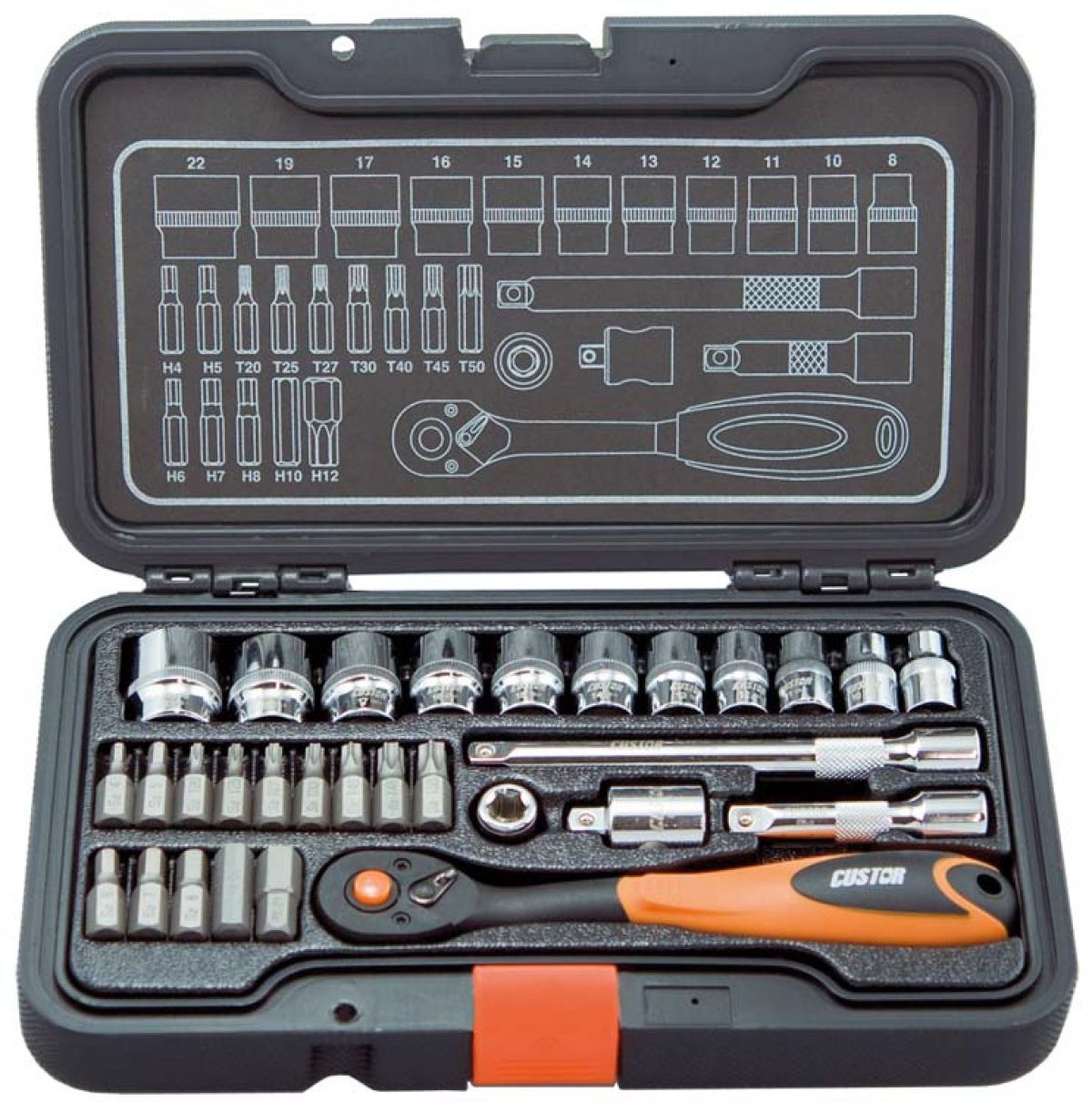CUSTOR 3/8" (10mm) Doppenset, 30-delig