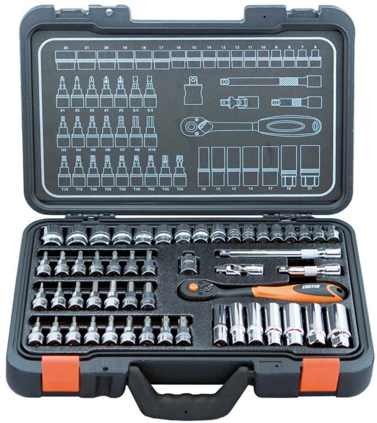 CUSTOR 3/8" (10mm) Doppenset, 52-delig
