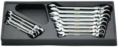 CUSTOR Plugring Ratchet Keyset à Cliquet, Coupelle Mobile, 12 Pièces