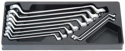 CUSTOR Ring spanner set, curved, 10 piece