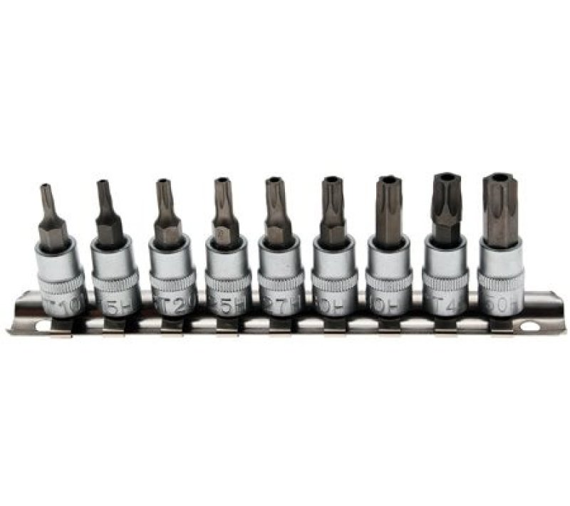 BGS TECHNIC 1/4" (6,3mm) Doppenset Torx Met Gat, 9-delig