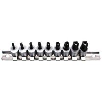 BGS TECHNIC 1/4" (6,3mm) Bit Sockets Set Ts Profile (5 Star), 9 Pieces