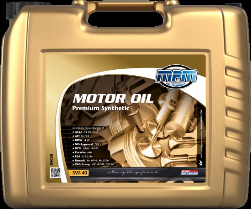 MPM Motorolie 5w-40 Premium Synthetic, 20l