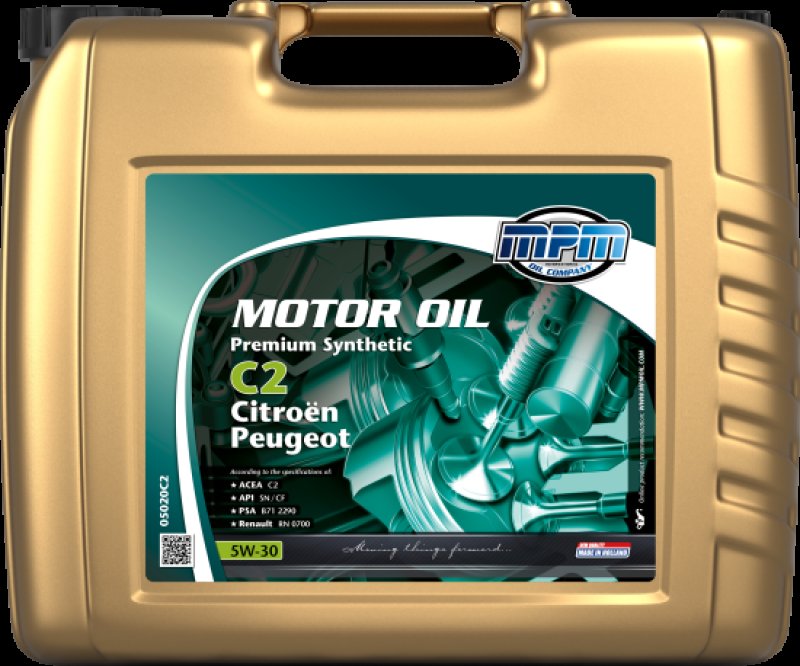 MPM Motorolie 5w-30 Premium Synthetic C2 Citroën/peugeot, 20l