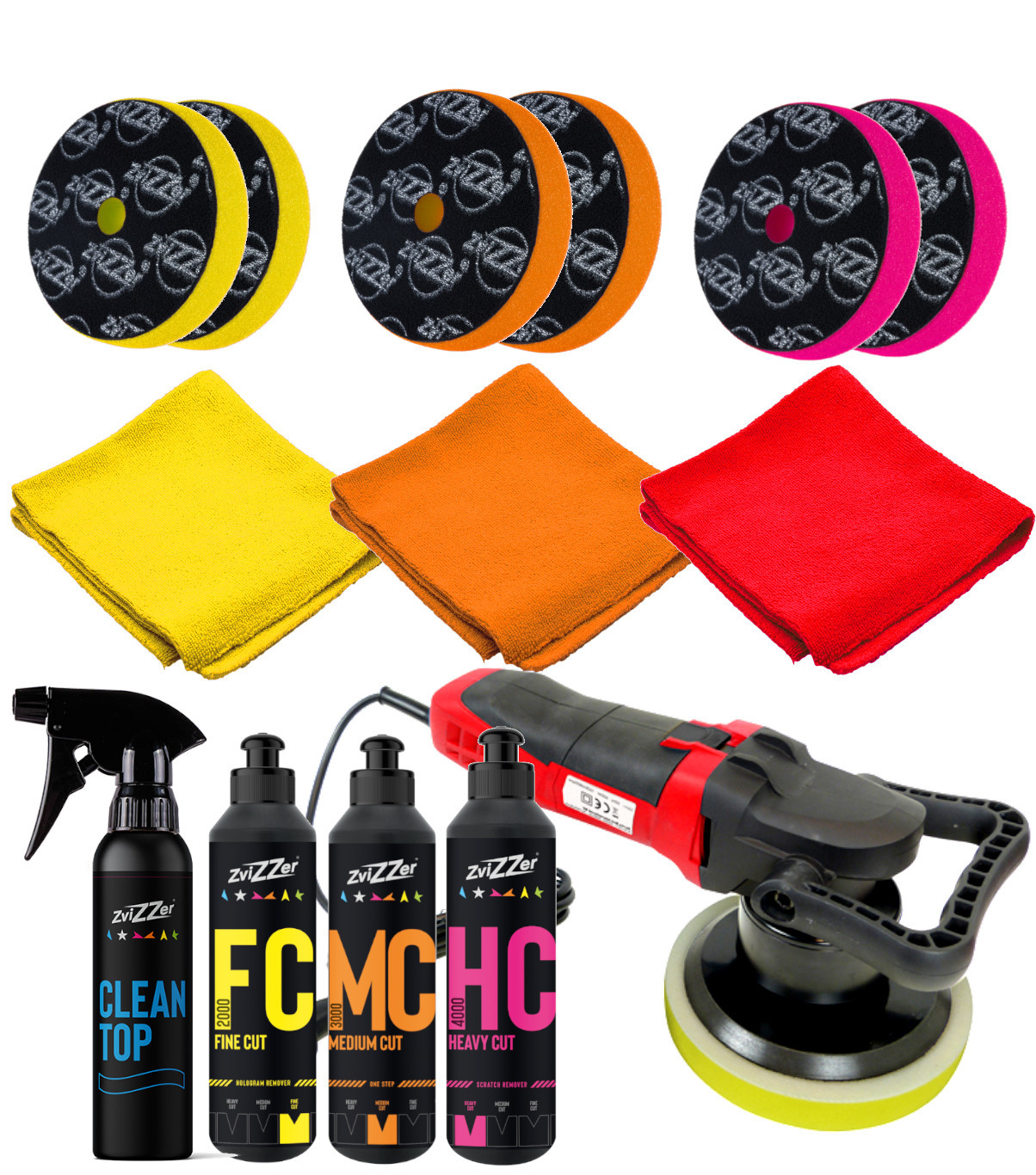 ZVIZZER Complete Polijstmiddelen Set Met Da Polijstmachine | Carpoint 1717324 | 14-delig