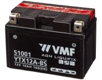 VMF Batterie Moto / Scooter 12v 10 Ah 180 En | + Gauche | Ytx12a-bs