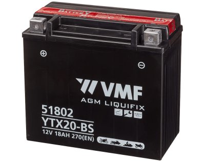 VMF Batterie Moto/scooter 12v 18 Ah 270 En + Gauche | Ytx20-bs