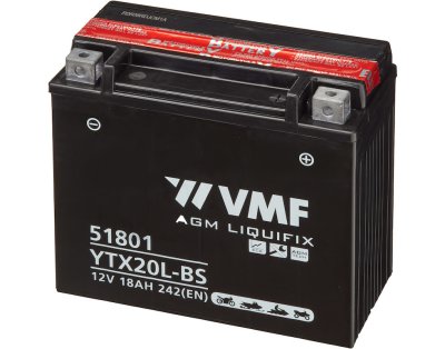VMF Battery Motorcycle / Scooter 12v 18 Ah 242 En + Right | Ytx20l-bs