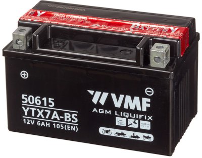 VMF Battery Motorcycle / Scooter 12v 6 Ah 105 En | + Left | Ytx7a-bs