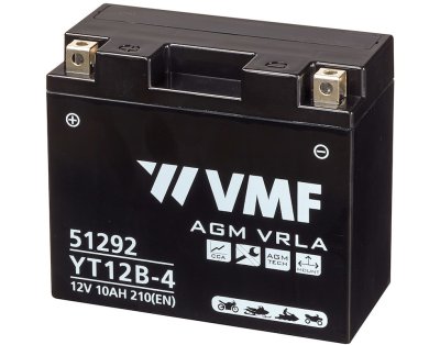VMF Accu Motor/scooter 12v 10 Ah 210 En | + Links | Yt12b-4