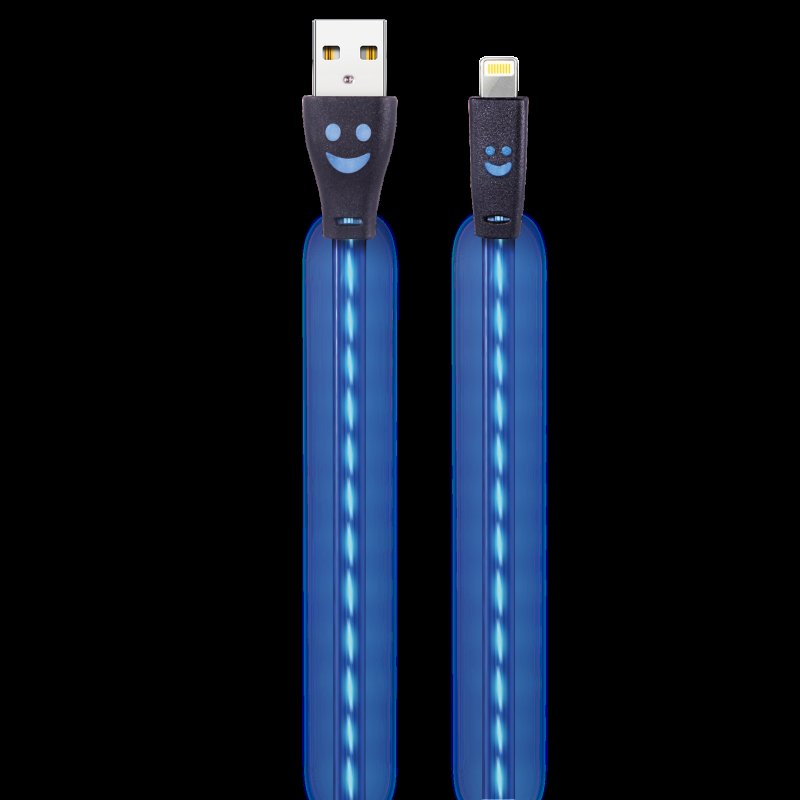 2GO Usb-datakabel Apple Lightning-> Usb, Led Blauw, 100cm