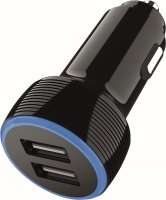 2GO Chargeur De Voiture 2x Usb 2.4a, 12v/24v, Noir