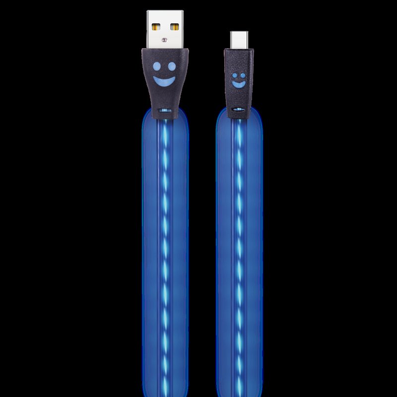 2GO Usb-datakabel Usb Type-c -> Usb, Led Blauw, 100cm