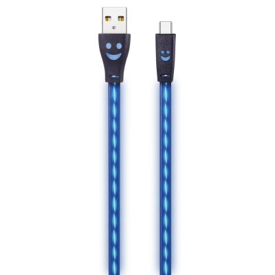 2GO Usb-câble De Data Type-c -> Usb, Led Blue, 100cm