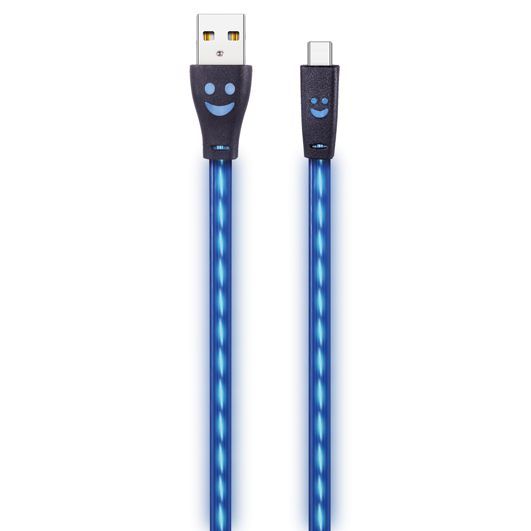 2GO Usb-datakabel Usb Type-c -> Usb, Led Blauw, 100cm