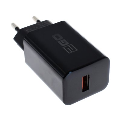 2GO Snellader 240v, 1x Usb 3a, 18w, Zwart