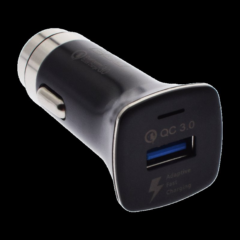 2GO Autolader Snellader, 1x Usb 3a, 12v/24v, Zwart