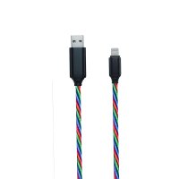 2GO Usb-câble De Données Usb Apple -> Usb, Nylon 3 Couleurs Led, 100cm