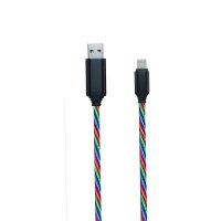 2GO Usb-datakabel Apple -> Usb,  Nylon 3-kleurige Led, 100cm