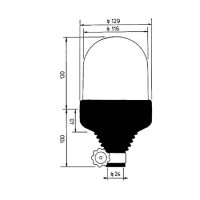 Feu Clignotant AEB Orange Avec Fixation De Tube 12v