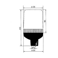 Feu Clignotant Halogène Orange AEB Avec Support De Tube 24v