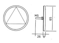 AEB Reflector Red Round 65mm, Screwable, M5