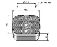 AEB Tail Light Universal With License Plate Light, 12/24v