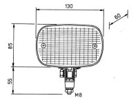 AEB White Fog Light/Rear Light On Base, 130x14x60mm