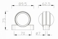 AEB Side marker Led,crystal/red,12/24v, 97x78x49mm